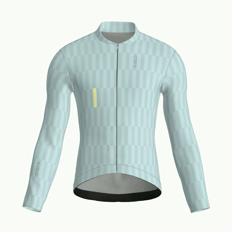 Maglia da ciclismo Tessera Celadon a maniche lunghe, vestibilità da gara