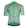 Maglia da ciclismo Pro verde arancione – Manica corta, vestibilità slim, Neon Ember | Nomad Vélo