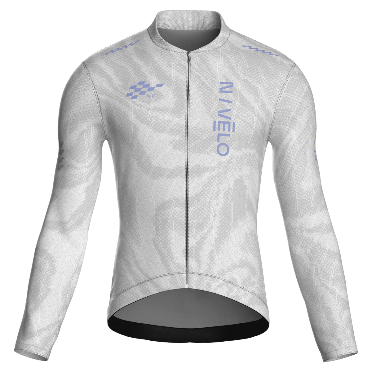 Maglia da ciclismo bianca Sync a maniche lunghe, vestibilità da gara