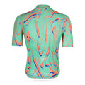 Maglia da ciclismo Pro verde arancione – Manica corta, vestibilità slim, Neon Ember | Nomad Vélo