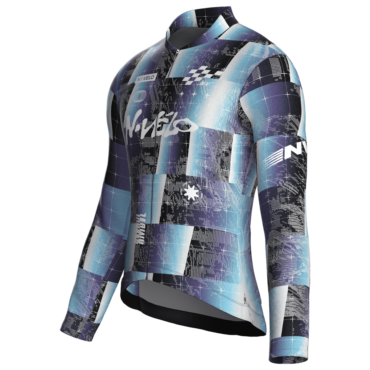 Maglia da ciclismo a maniche lunghe Shift Blue – Vestibilità da gara