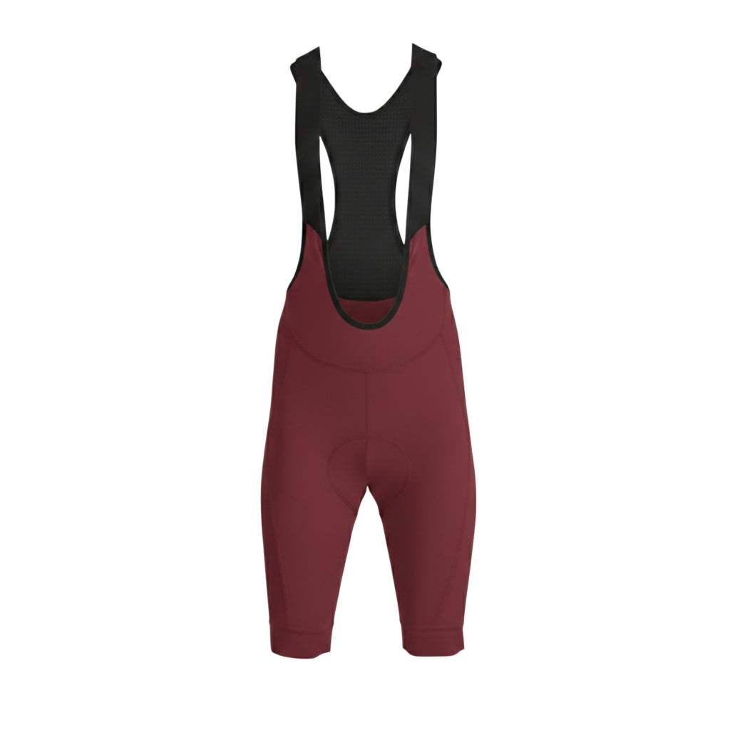 Pantaloncini con bretelle Nomad color bordeaux