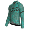 Maglia da ciclismo Warp Aqua a maniche lunghe, vestibilità da gara, stampa a onde