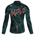 Maglia da ciclismo Warp Black a maniche lunghe, vestibilità da gara, stampa a onde