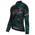 Maglia da ciclismo Warp Black a maniche lunghe, vestibilità da gara, stampa a onde