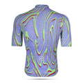 Maglia da ciclismo Pro viola a maniche corte, vestibilità slim, fantasia Neon Ember | Nomad Vélo
