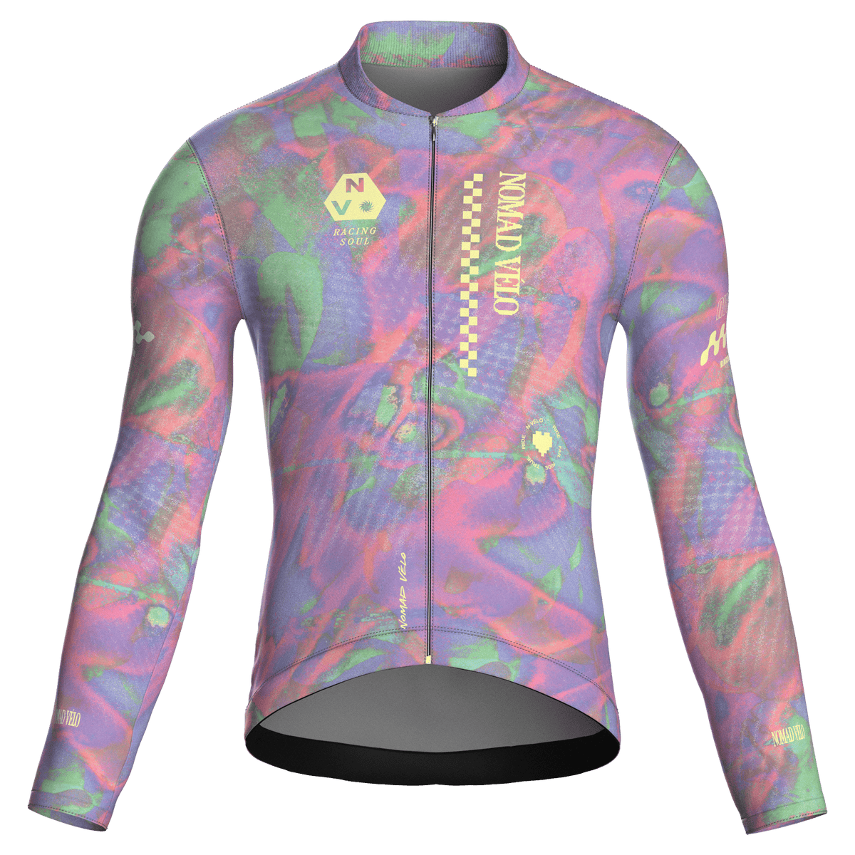 Maglia da ciclismo a maniche lunghe color viola australe – vestibilità da gara