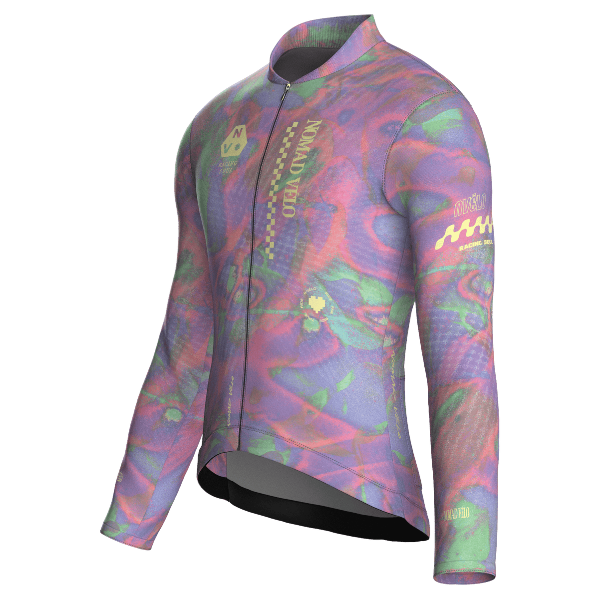 Maglia da ciclismo a maniche lunghe color viola australe – vestibilità da gara