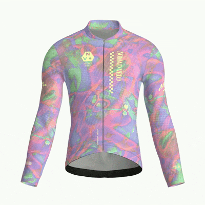 Maglia da ciclismo a maniche lunghe color viola australe – vestibilità da gara