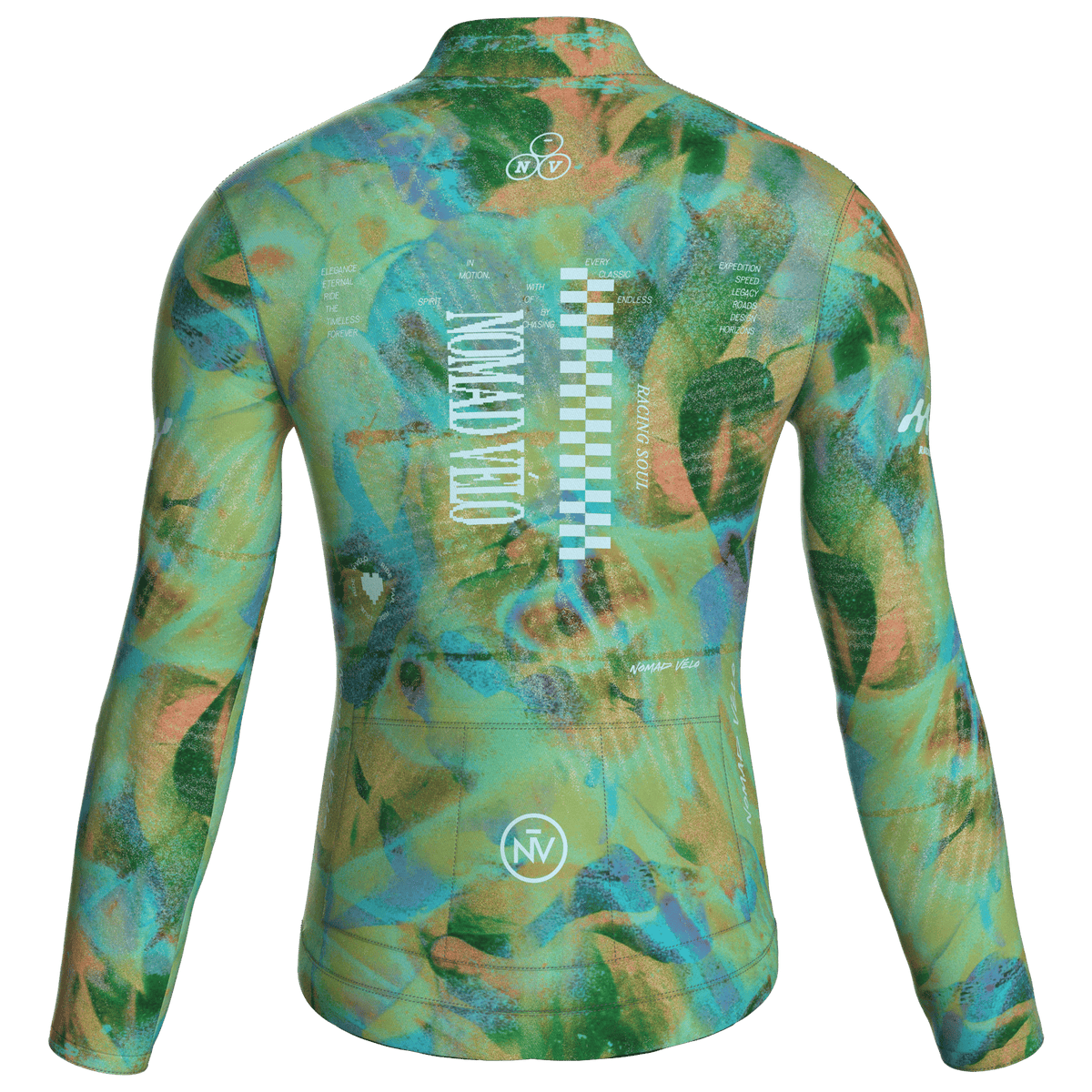 Maglia da ciclismo verde australiano a maniche lunghe, vestibilità da gara