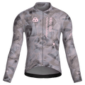 Maglia da ciclismo a maniche lunghe, vestibilità da gara, colore grigio australe
