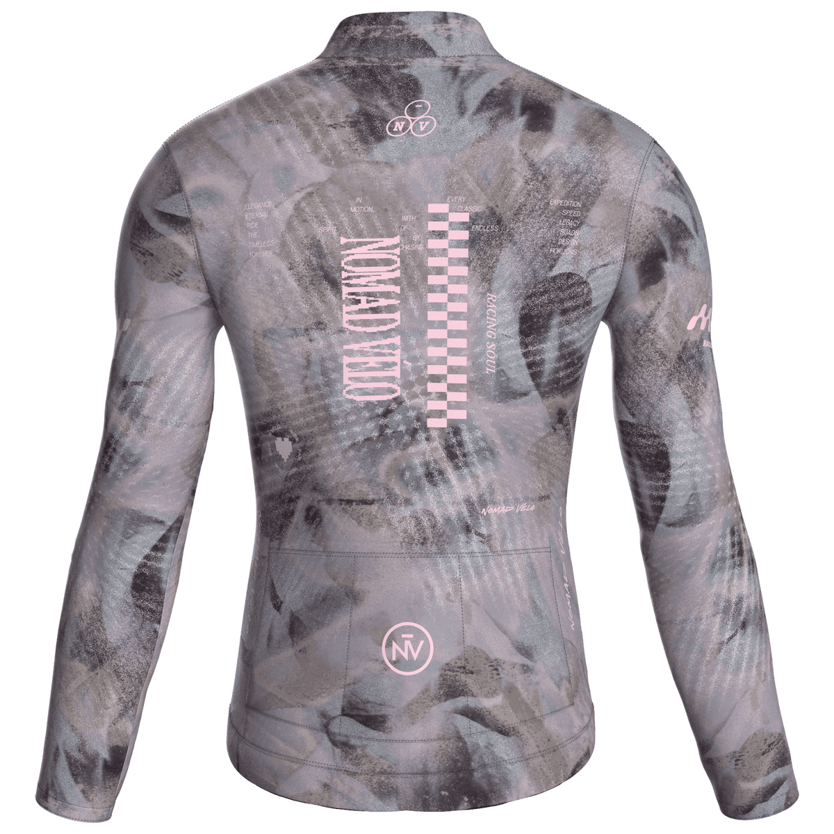 Maglia da ciclismo a maniche lunghe, vestibilità da gara, colore grigio australe