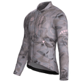 Maglia da ciclismo a maniche lunghe, vestibilità da gara, colore grigio australe