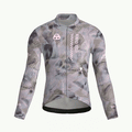 Maglia da ciclismo a maniche lunghe, vestibilità da gara, colore grigio australe