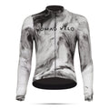 Maglia da ciclismo a maniche lunghe Obsidian – Aero Fit termica nera dal design elegante per l'inverno | Nomad Vélo