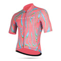 Maglia da ciclismo Pink Pro – Manica corta, vestibilità slim, fantasia Neon Ember | Nomad Vélo