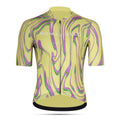 Maglia da ciclismo gialla Pro – Manica corta, vestibilità slim, fantasia Neon Ember | Nomad Vélo