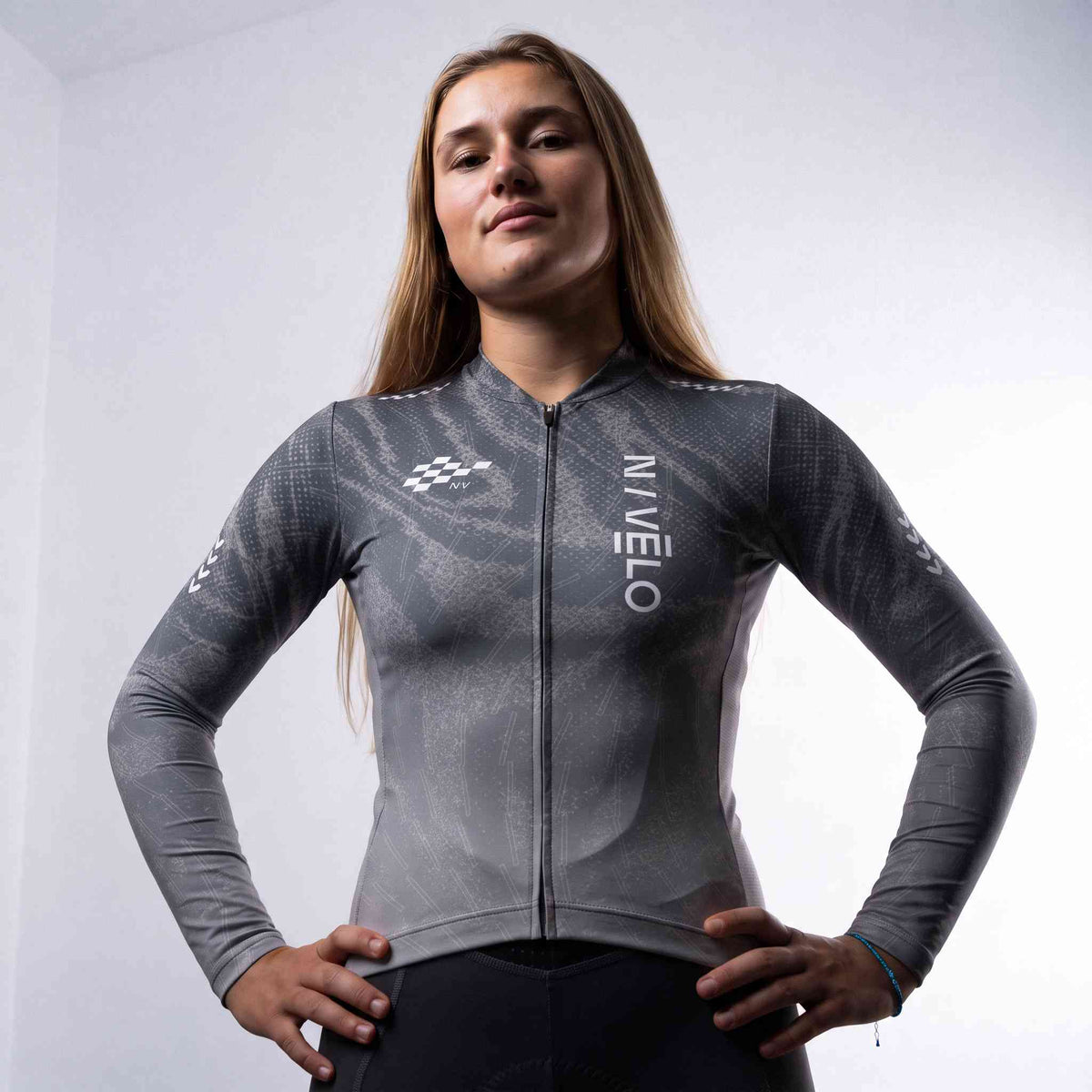 Maglia da ciclismo Sync Slate a maniche lunghe, vestibilità da gara