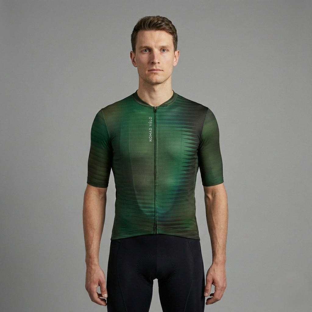 Maglia da ciclismo Green Fractal Aero - Maglia Green Fractal