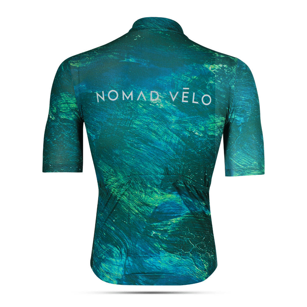 Maglia da ciclismo turchese Pacific – Manica corta, vestibilità aerodinamica per lunghe salite | Nomad Vélo