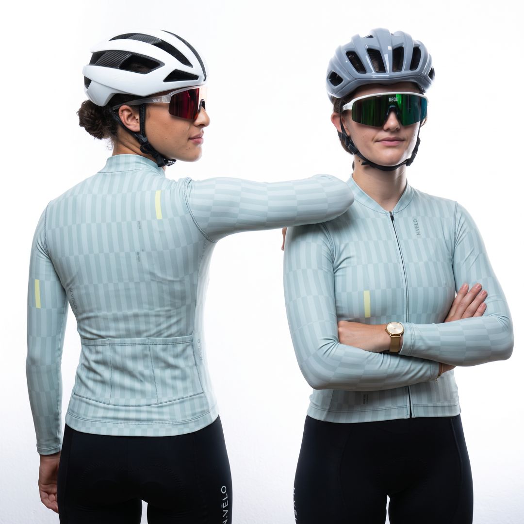 Maglia da ciclismo Tessera Celadon a maniche lunghe, vestibilità da gara