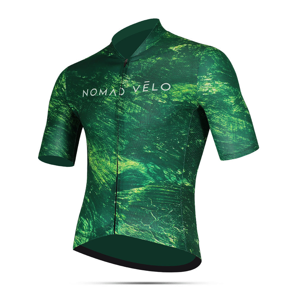 Maglia da ciclismo verde Pacific – Manica corta, vestibilità aderente, modello aerodinamico | Nomad Vélo