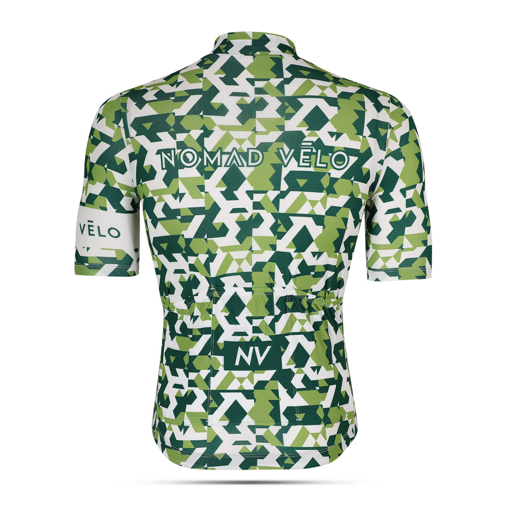 Maglia da ciclismo mimetica verde – Maniche corte, vestibilità aerodinamica | Nomad Vélo