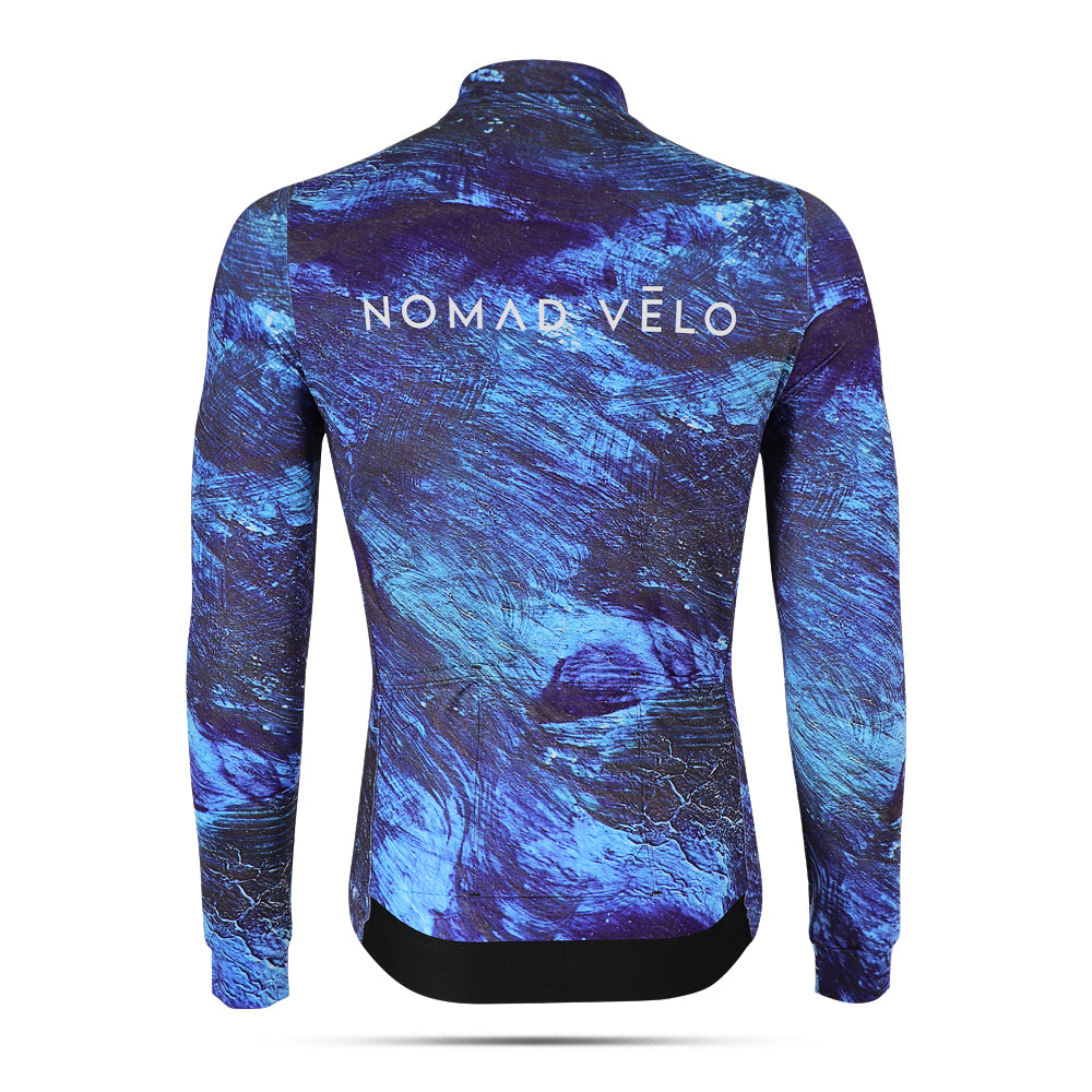 Maglia da ciclismo Pacific Blue – Manica lunga, vestibilità aerodinamica per le salite | Nomad Vélo