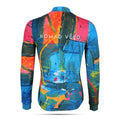 Maglia da ciclismo artistica arancione – Maniche lunghe, stampa colorata, vestibilità da gara | Nomad Vélo
