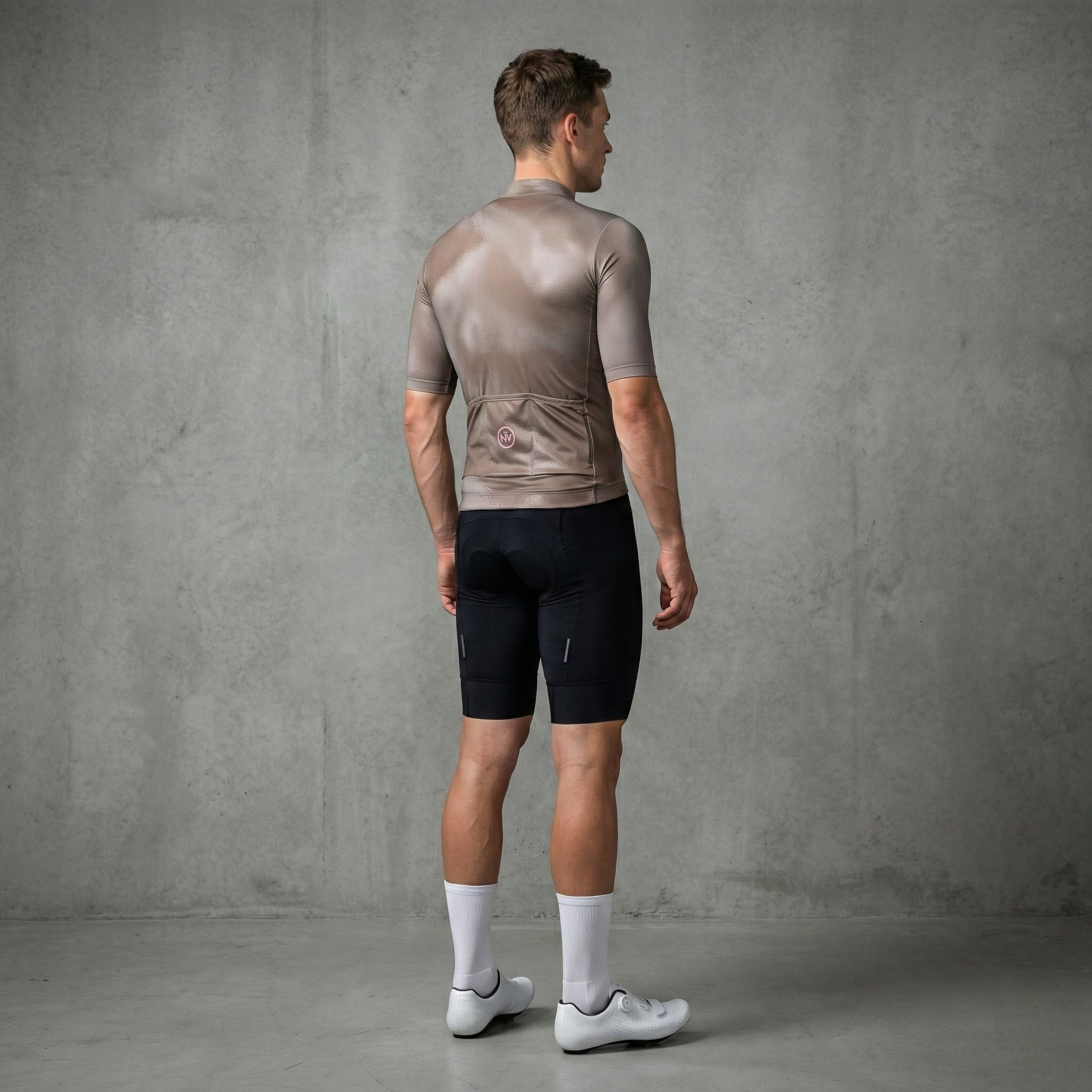 Maglia da ciclismo aerodinamica color beige arcobaleno - Maglia beige arcobaleno