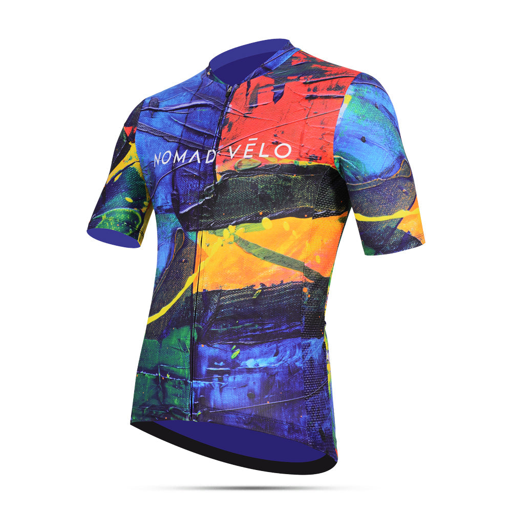 Maglia da ciclismo artistica – Manica corta, vestibilità slim, stampa artistica colorata | Nomad Vélo