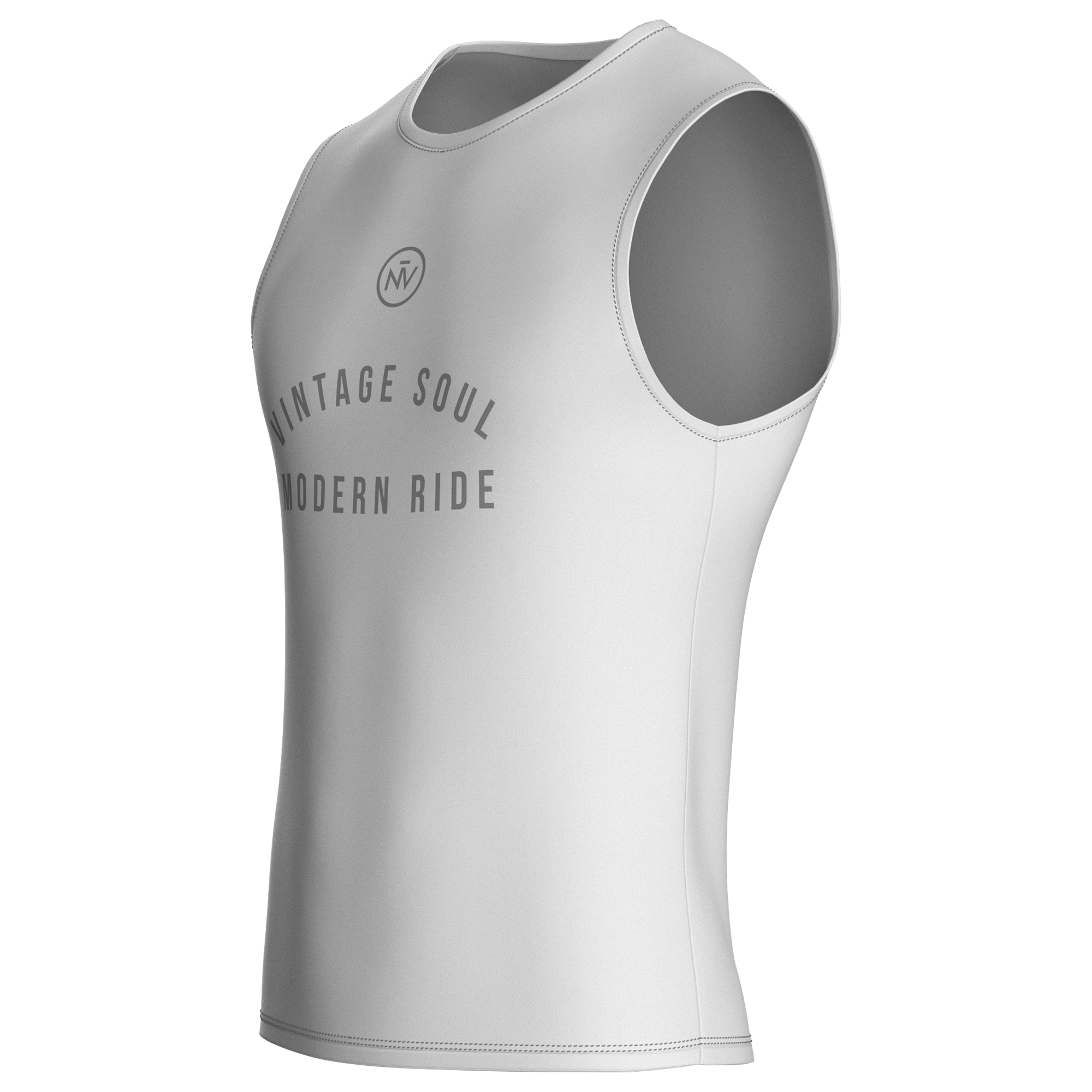 Strato base Vintage Soul bianco – Ciclismo senza maniche, vestibilità aderente e leggero