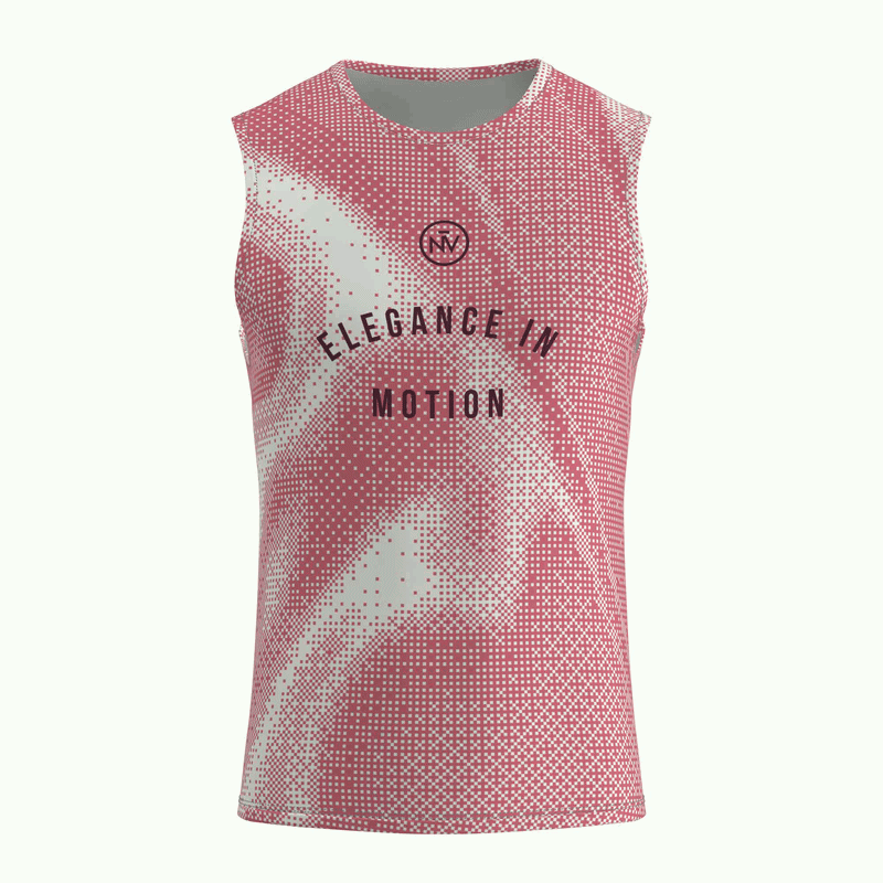 Maglia intima Elegance Red Halftone – Ciclismo senza maniche, vestibilità aderente e leggera