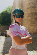 Maglia da ciclismo bianca Contour a maniche corte, vestibilità da gara