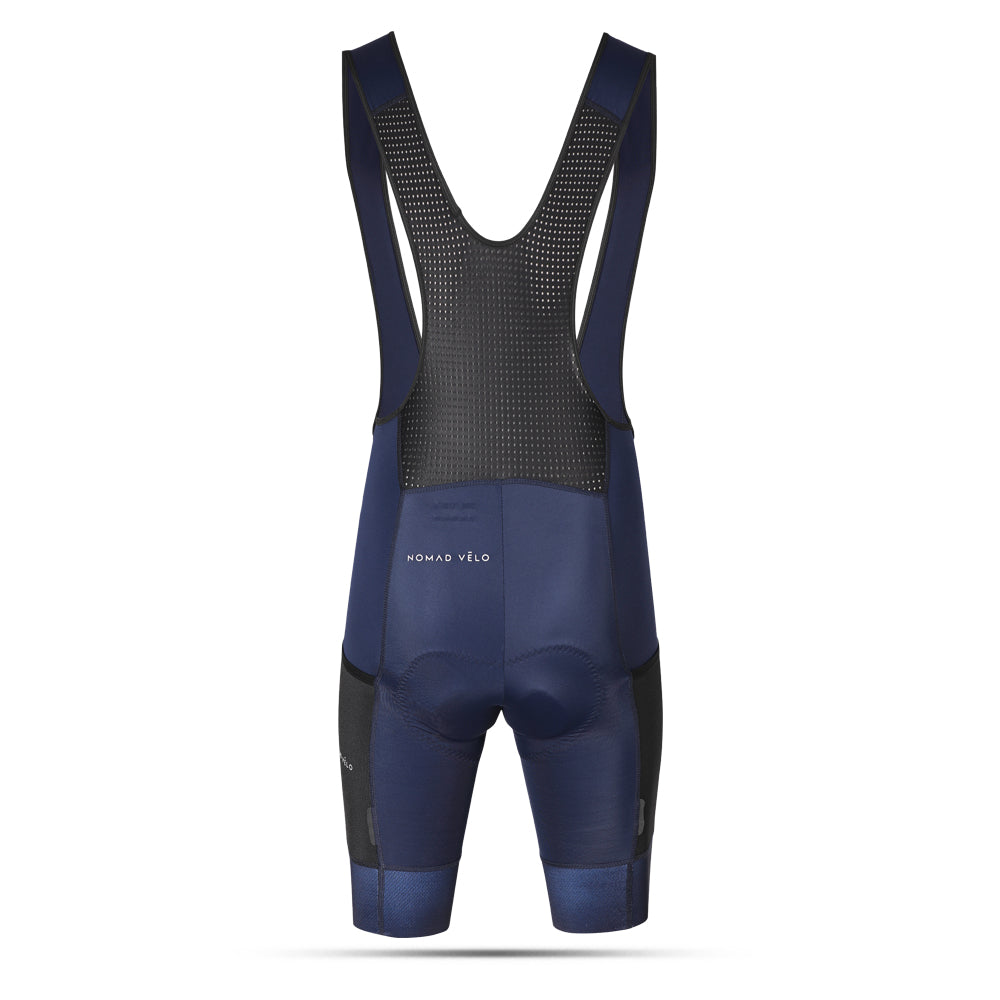 Pantaloncini cargo da ciclismo blu navy – Imbottiti, con molteplici tasche, comfort e spazio per il massimo comfort durante gli allenamenti | Nomad Vélo