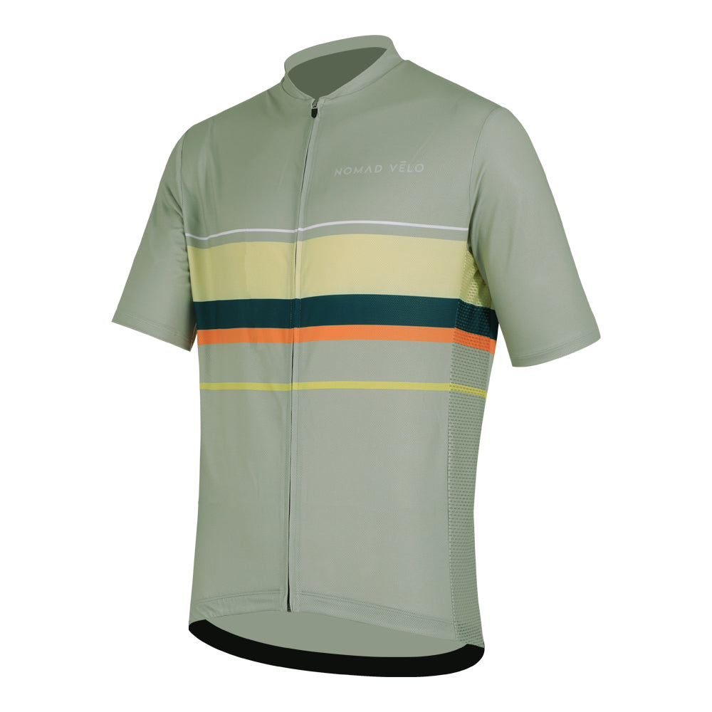 Maglia da ciclismo verde classica – Manica corta, vestibilità aderente, aerodinamica e confortevole | Nomad Vélo