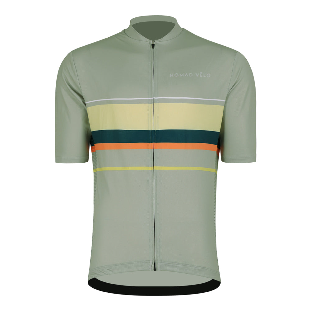 Maglia da ciclismo verde classica – Manica corta, vestibilità aderente, aerodinamica e confortevole | Nomad Vélo