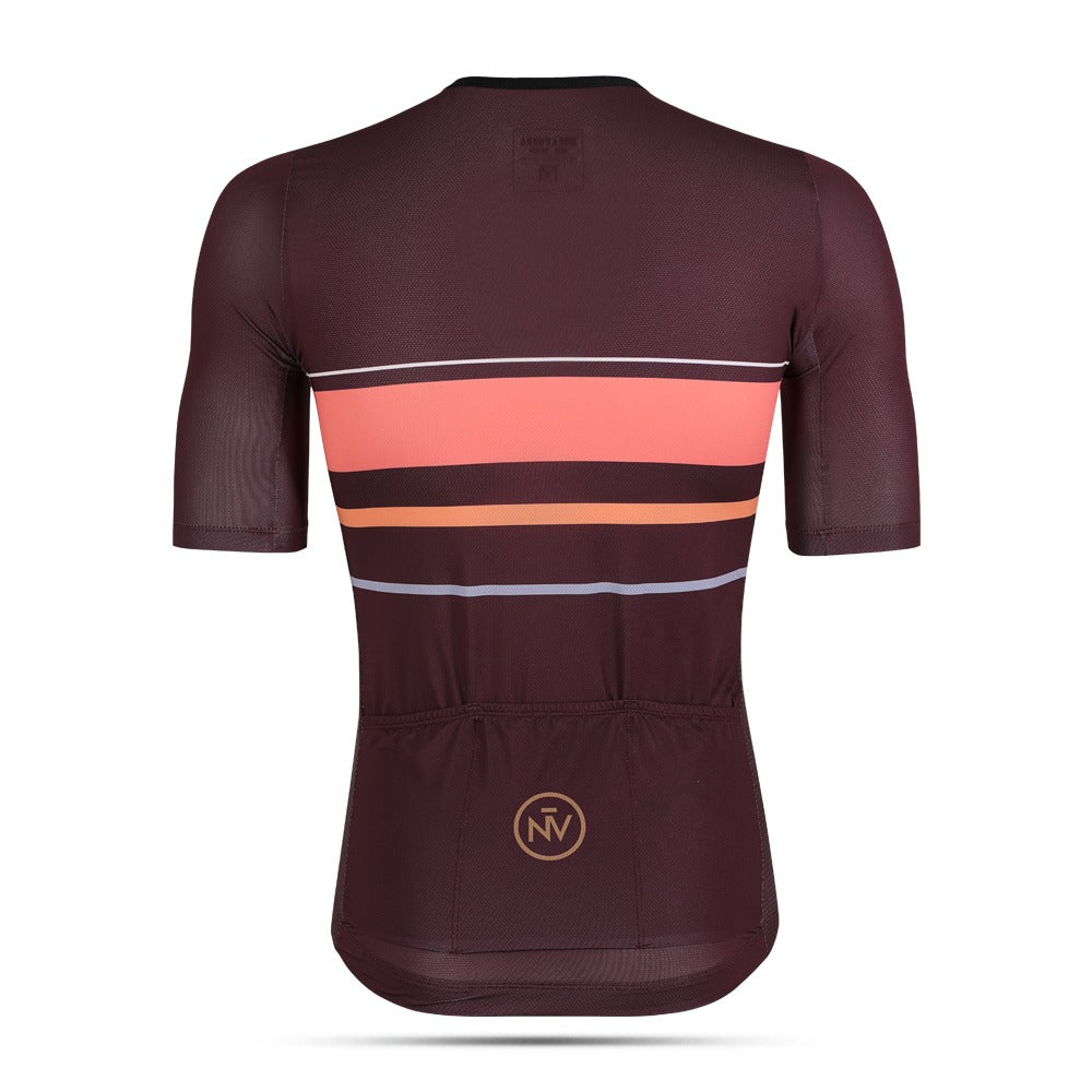 Maglia da ciclismo classica bordeaux – Manica corta, aerodinamica, comoda, per lunghe pedalate e resistenza | Nomad Vélo
