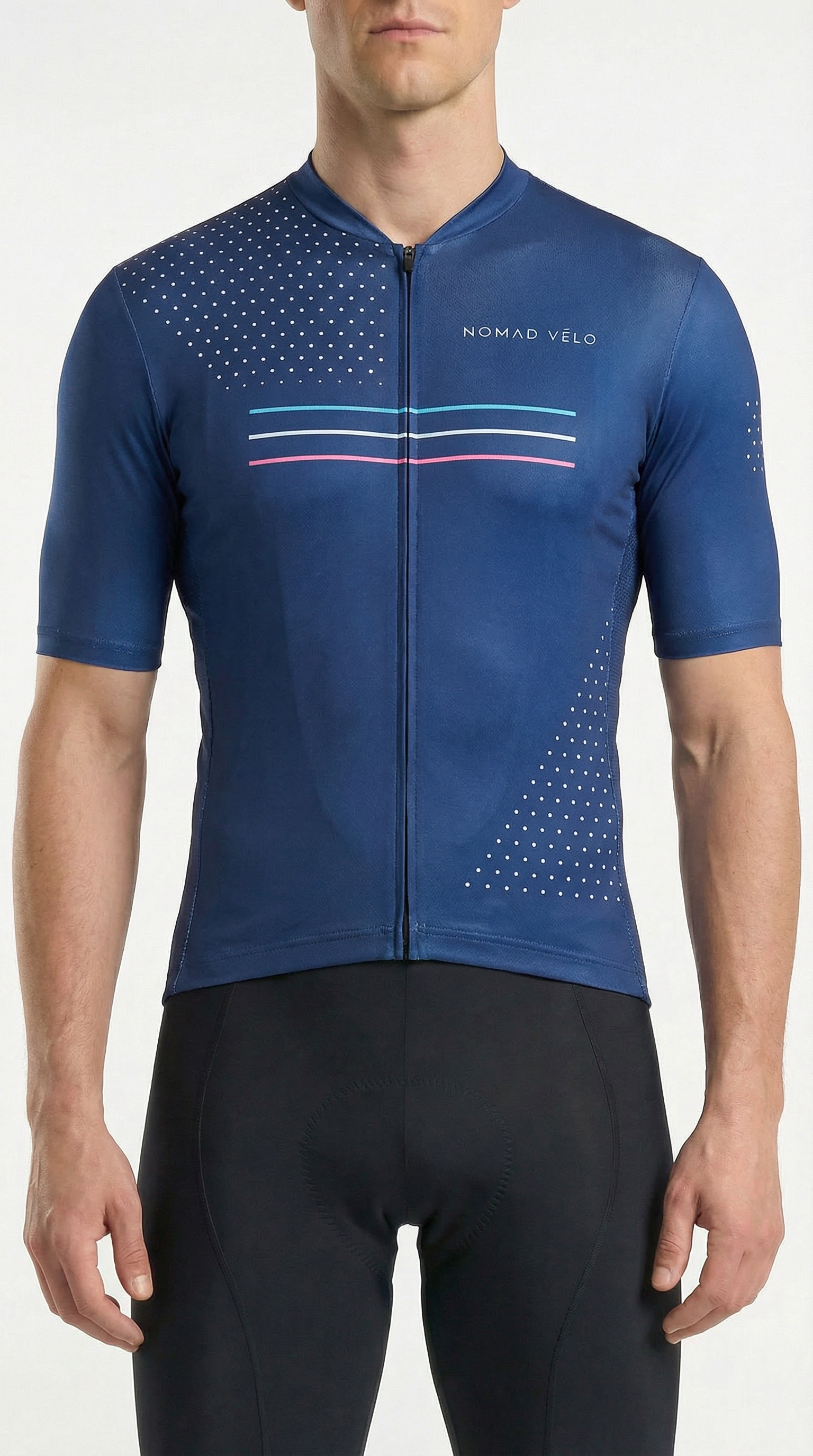 Maglia da ciclismo blu navy da campionato – Vestibilità aerodinamica per velocità e comfort | Nomad Vélo