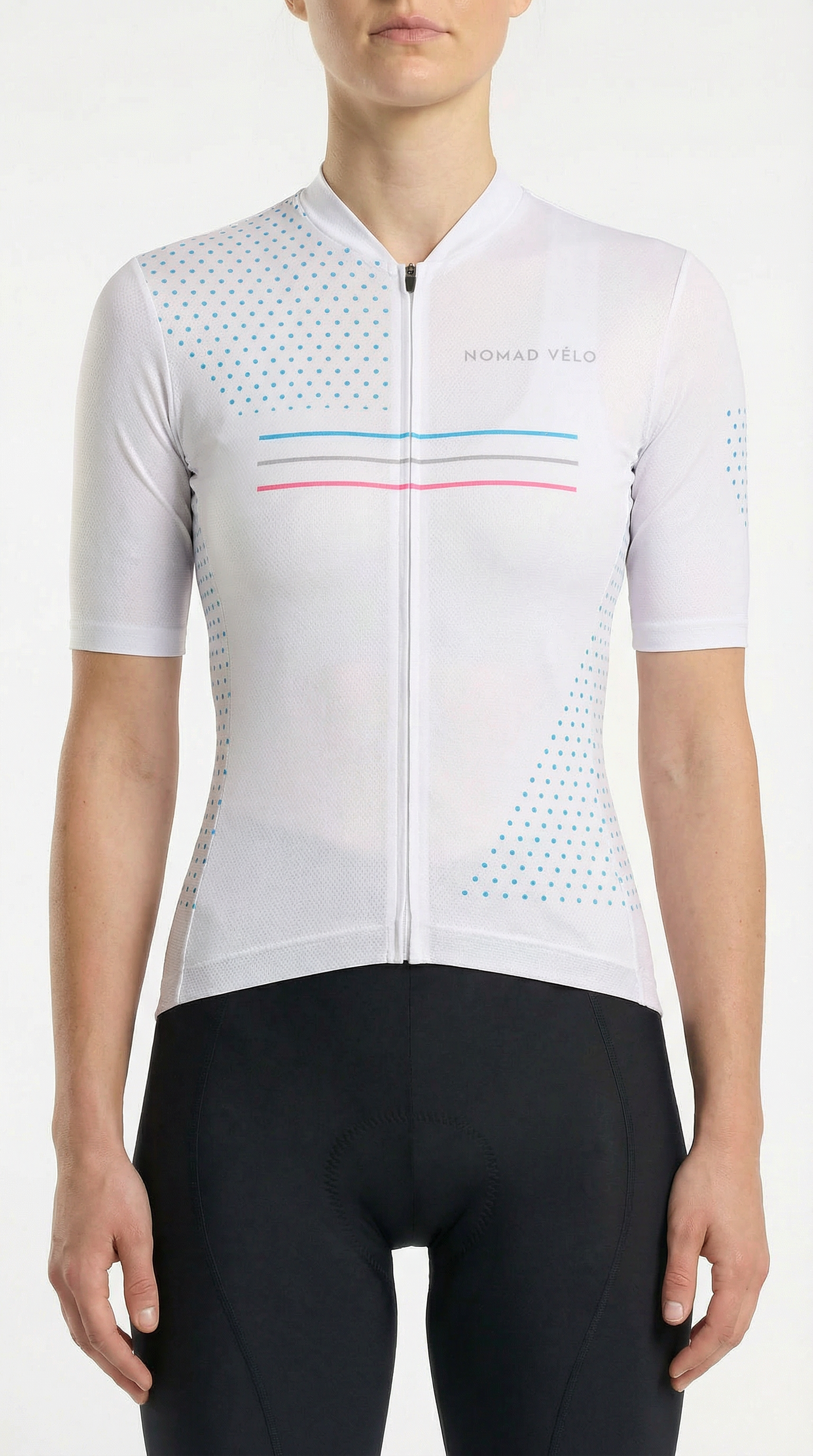 Maglia da ciclismo White League – Vestibilità aerodinamica performante per strada e gare | Nomad Vélo