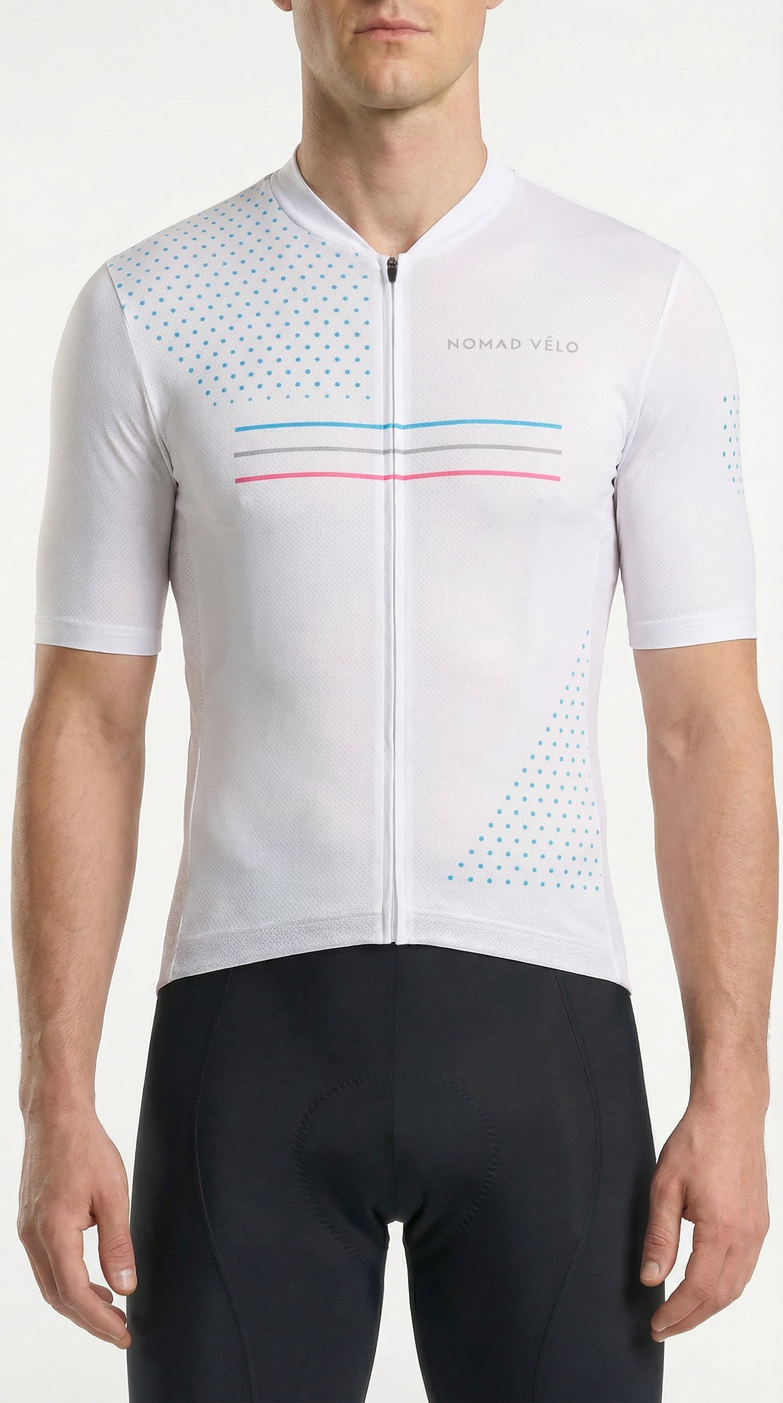 Maglia da ciclismo White League – Vestibilità aerodinamica performante per strada e gare | Nomad Vélo