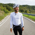 Base Layer bianco – Maglia a maniche lunghe traspirante, vestibilità slim da gara | Nomad Vélo