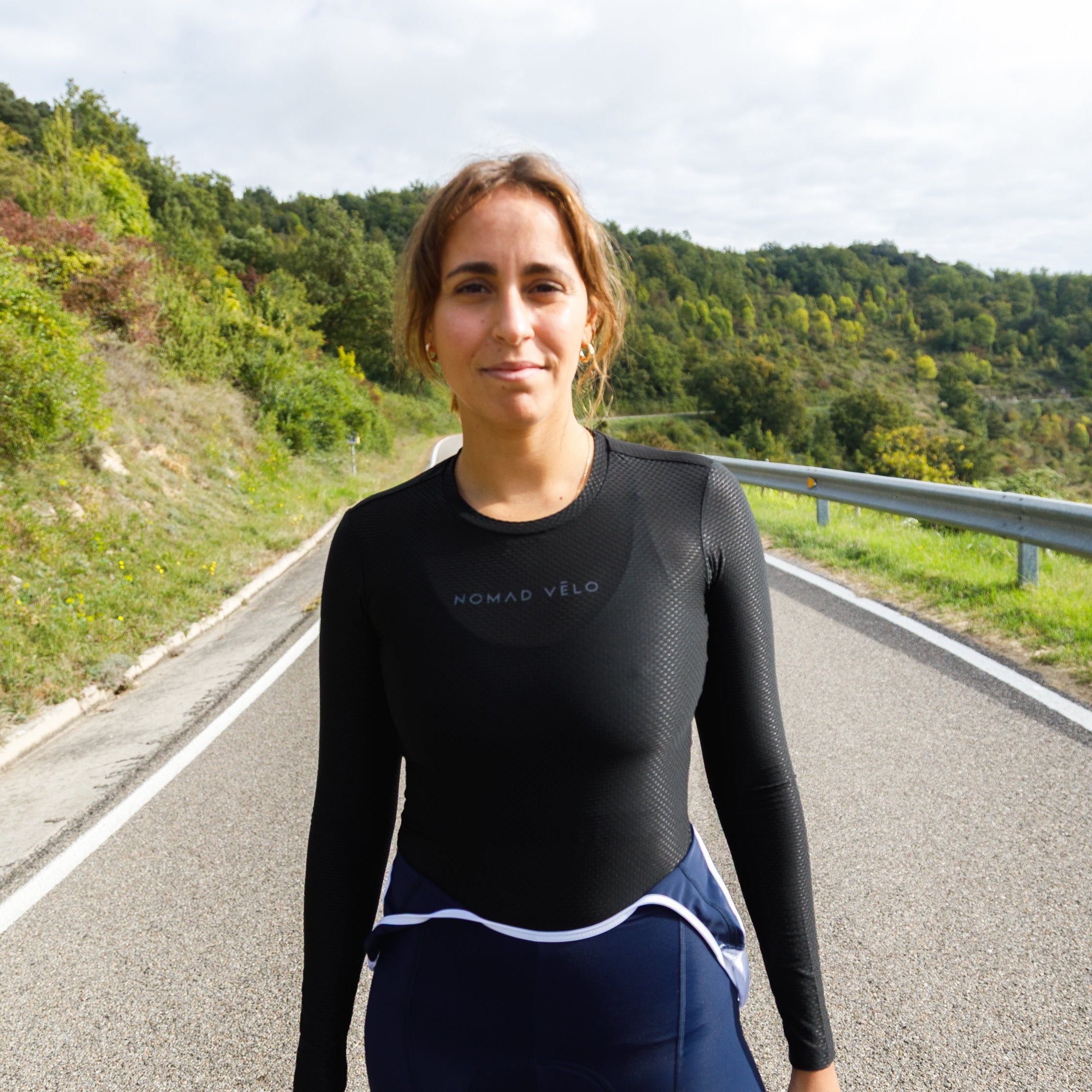 Intimo termico nero a maniche lunghe traspirante per ciclismo | Nomad Vélo