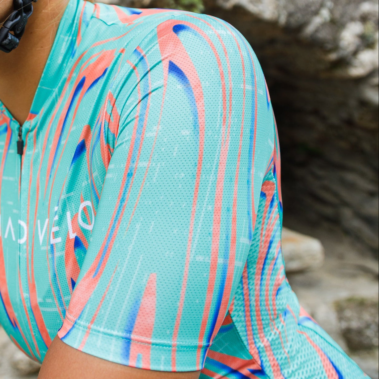 Maglia da ciclismo Pro verde arancione – Manica corta, vestibilità slim, Neon Ember | Nomad Vélo