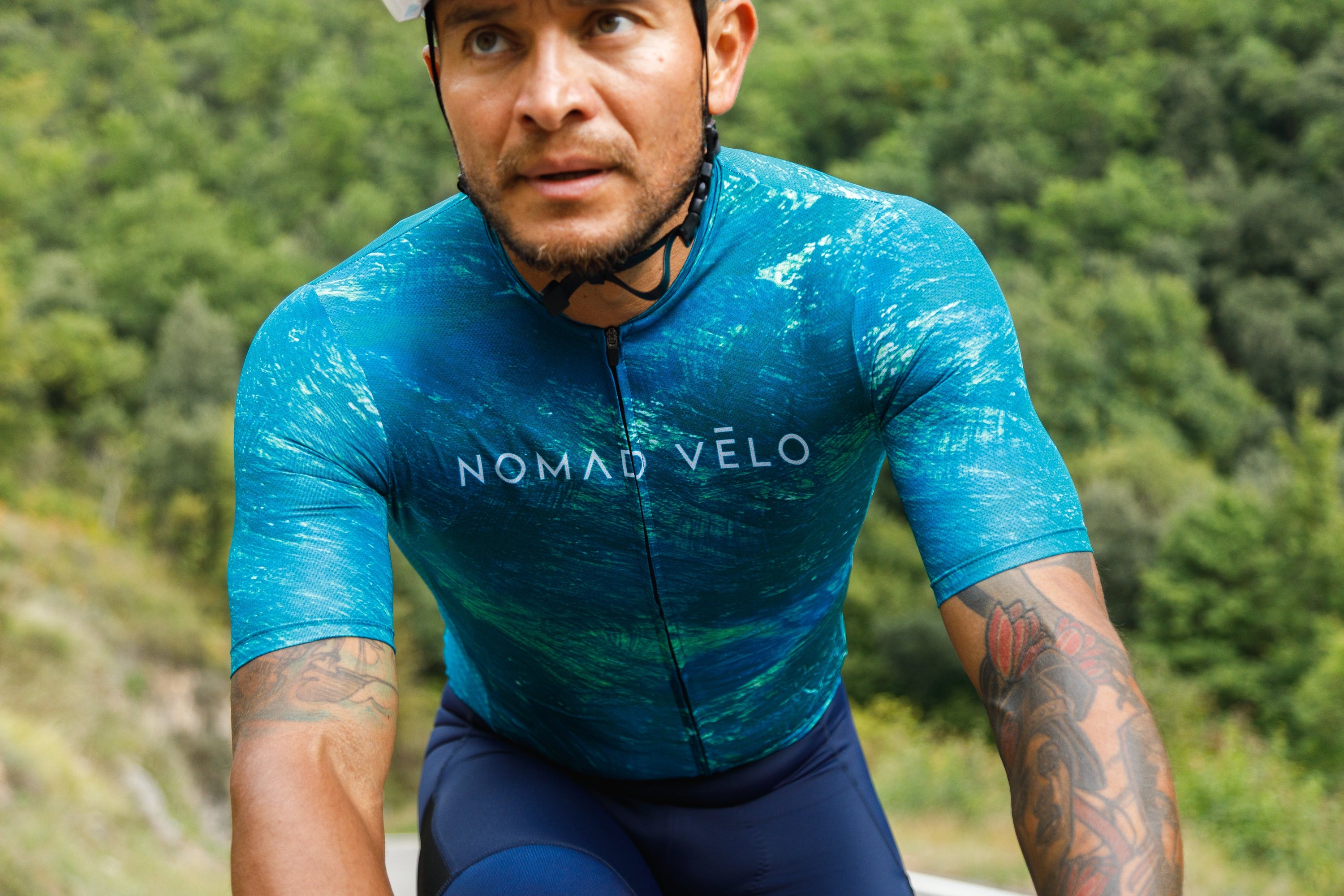 Maglia da ciclismo turchese Pacific – Manica corta, vestibilità aerodinamica per lunghe salite | Nomad Vélo