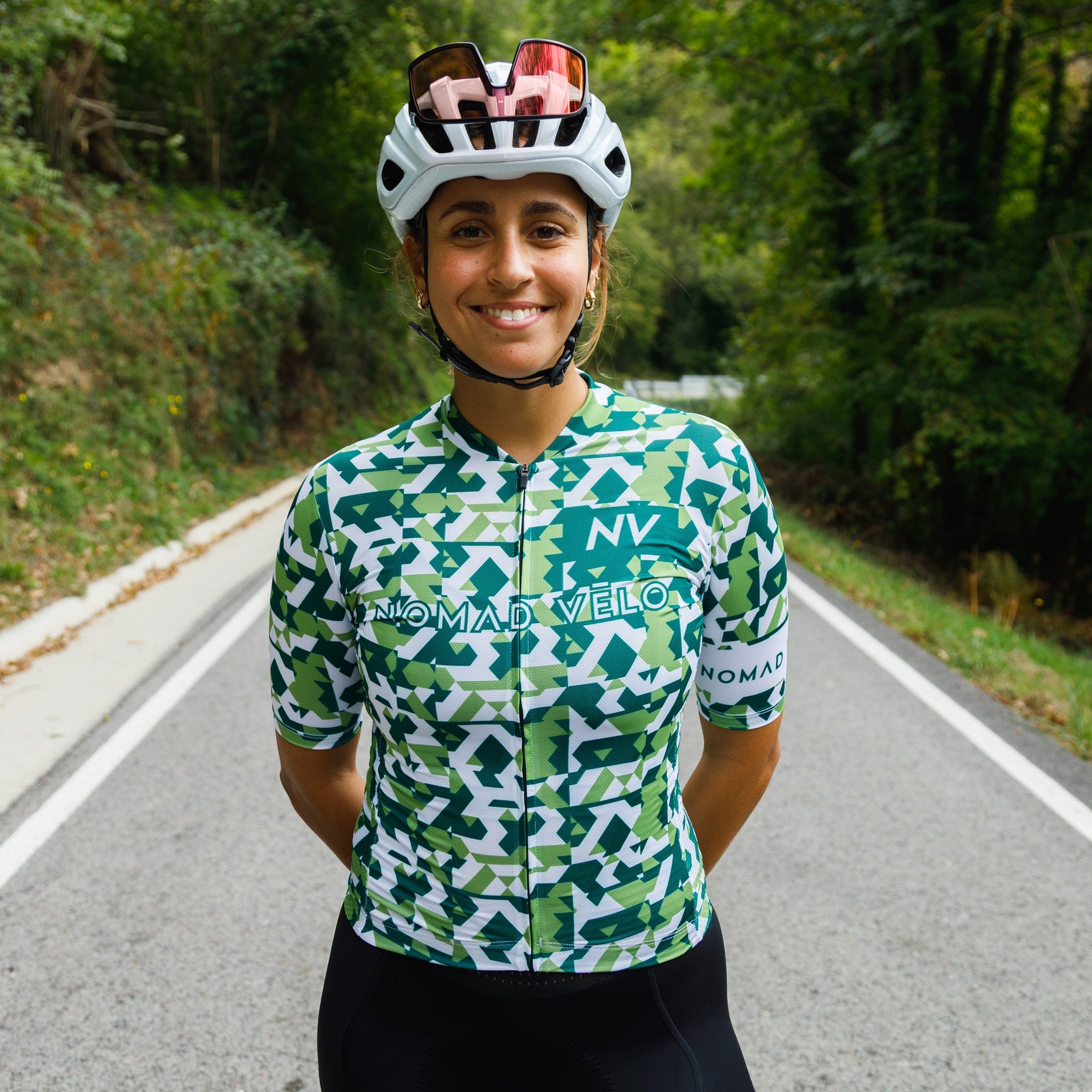 Maglia da ciclismo mimetica verde – Maniche corte, vestibilità aerodinamica | Nomad Vélo