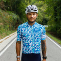 Maglia da ciclismo mimetica blu – Maniche corte, vestibilità aerodinamica | Nomad Vélo