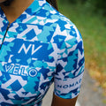 Maglia da ciclismo mimetica blu – Maniche corte, vestibilità aerodinamica | Nomad Vélo