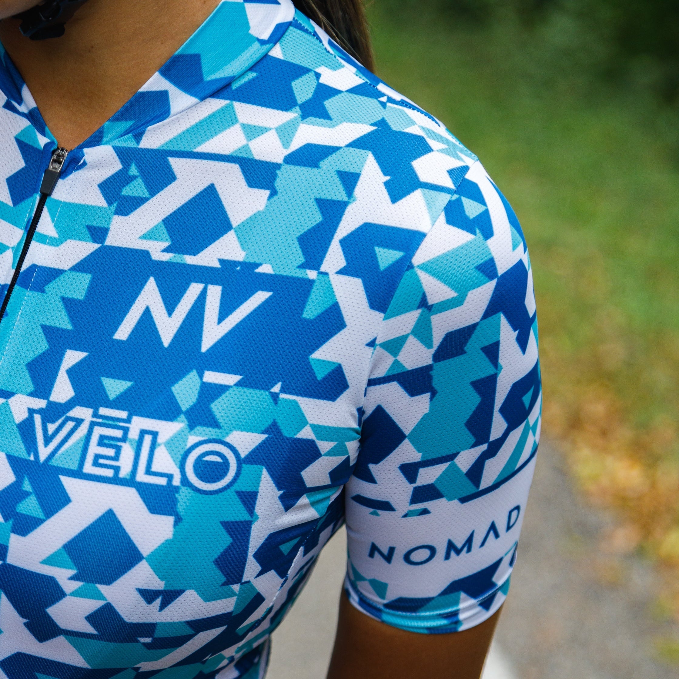 Maglia da ciclismo mimetica blu – Maniche corte, vestibilità aerodinamica | Nomad Vélo