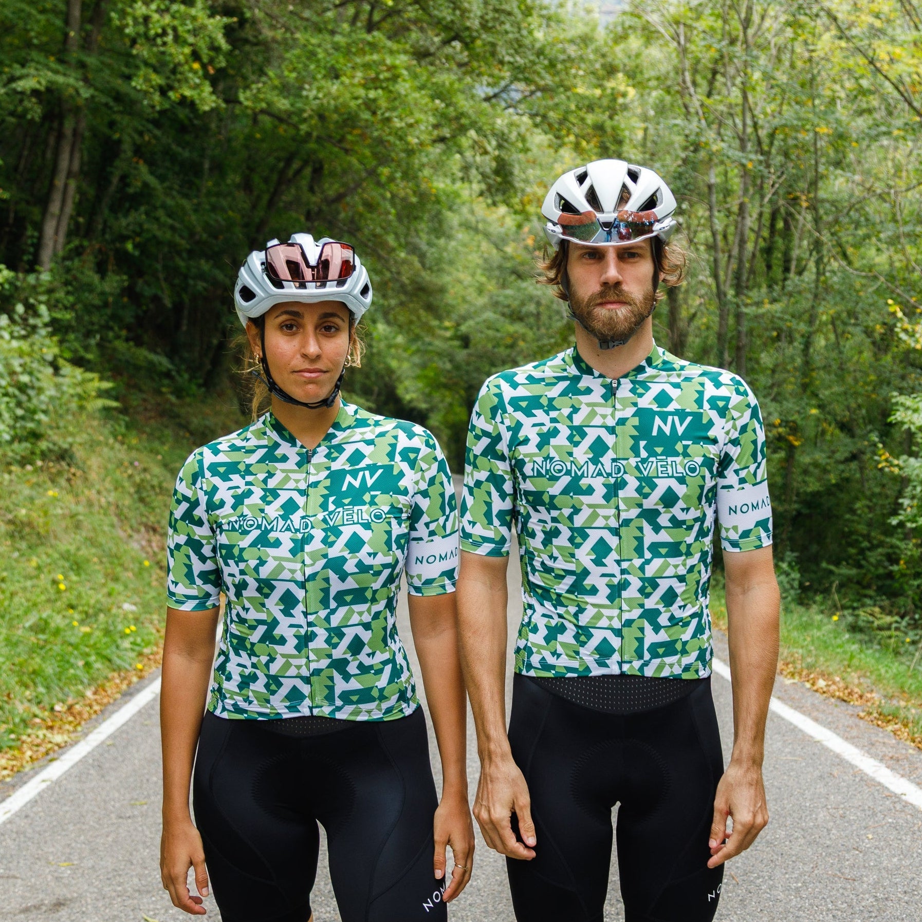 Maglia da ciclismo mimetica verde – Maniche corte, vestibilità aerodinamica | Nomad Vélo